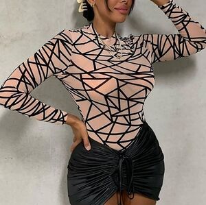 Fashion Nova Heartless Mesh Bodysuit